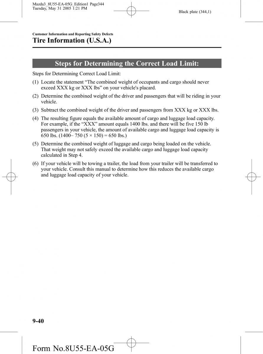 Mazda 3 I 1 owners manual / page 344