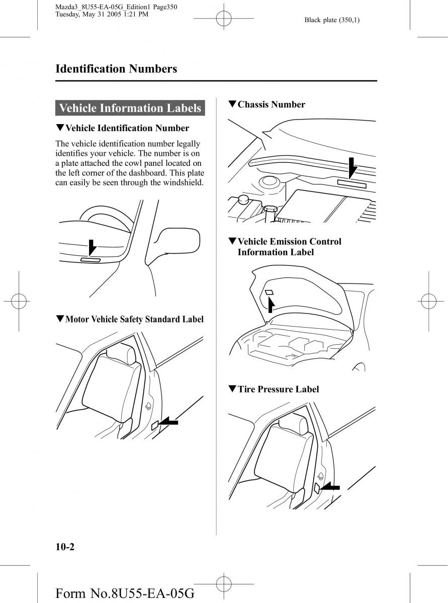 Mazda 3 I 1 owners manual / page 350