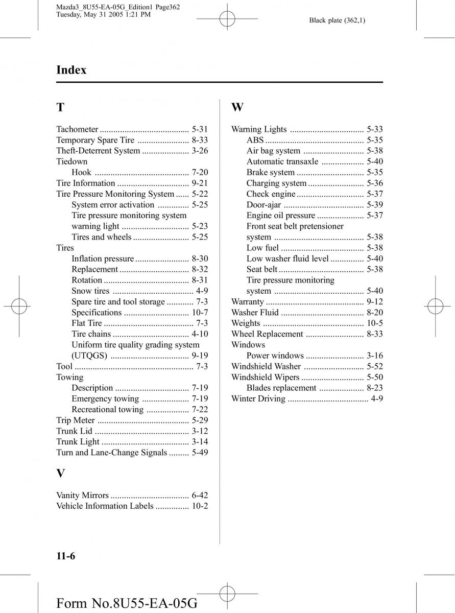 Mazda 3 I 1 owners manual / page 362