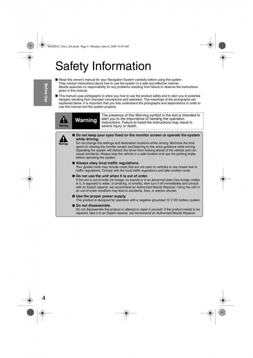 Mazda 3 I 1 owners manual / page 366