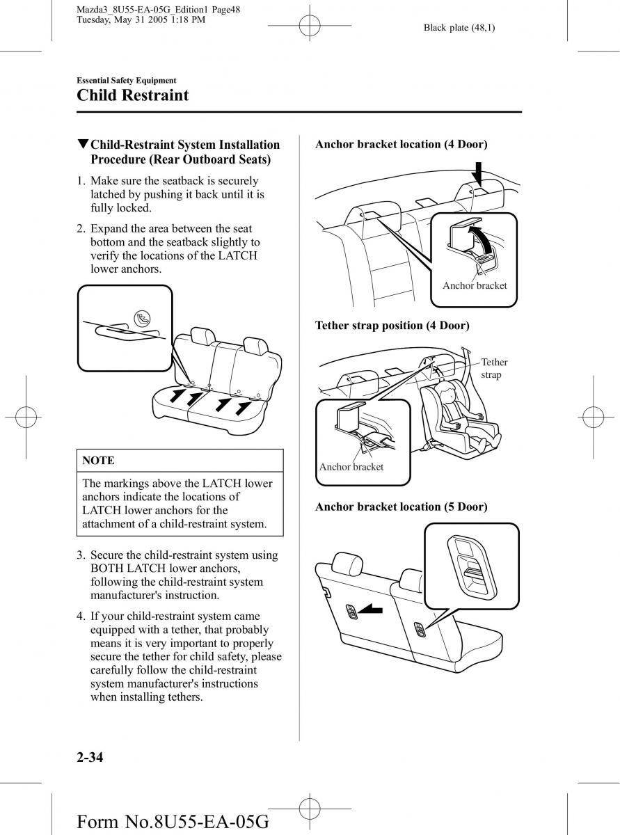 Mazda 3 I 1 owners manual / page 48