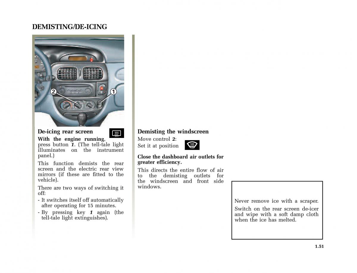 Renault Megane I 1 phase II owners manual / page 56