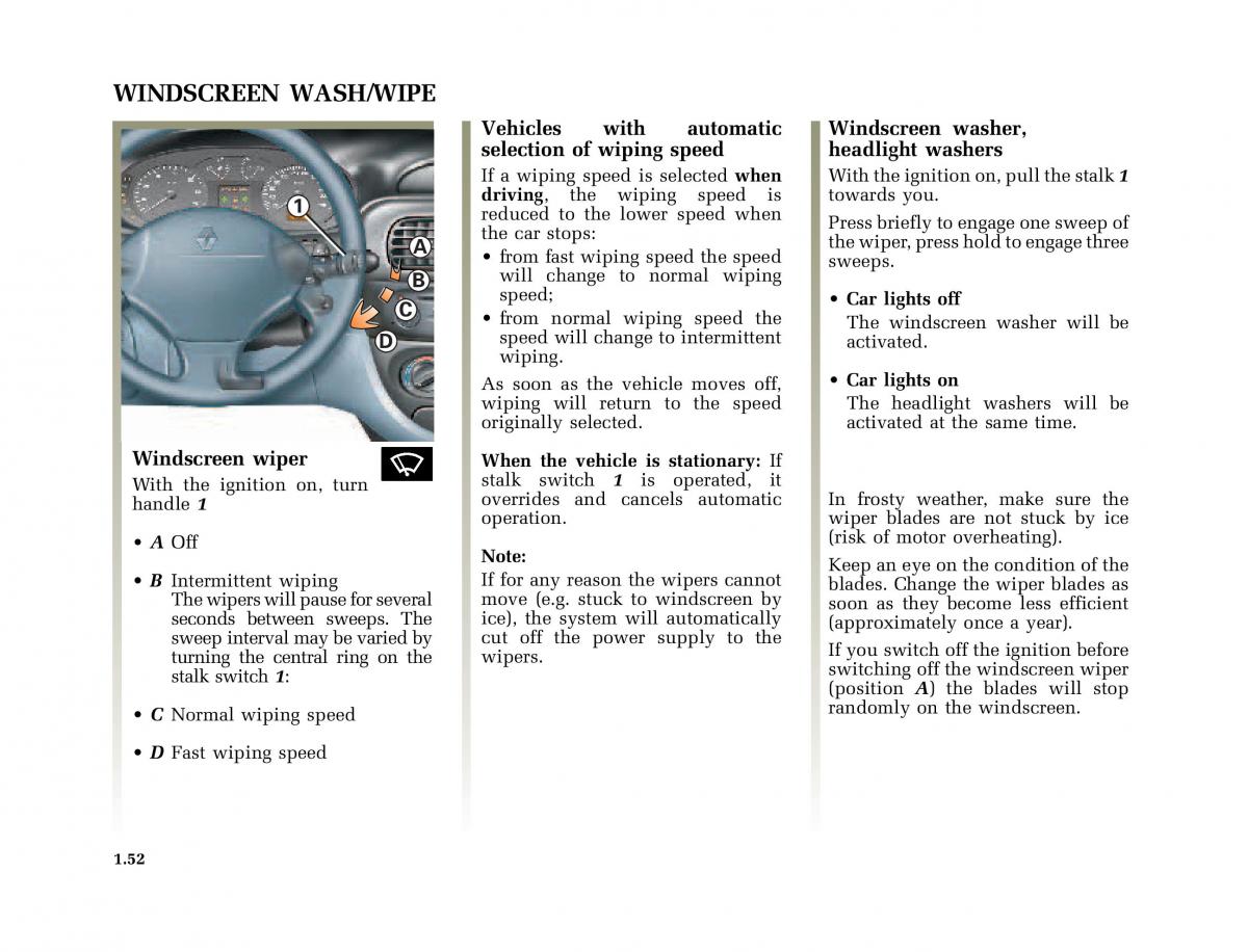 Renault Megane I 1 phase II owners manual / page 57