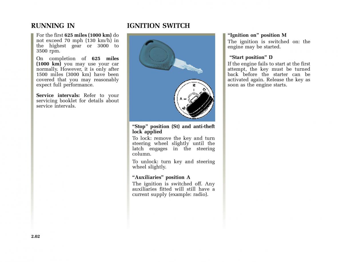 Renault Megane I 1 phase II owners manual / page 61