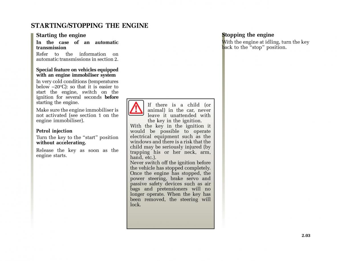 Renault Megane I 1 phase II owners manual / page 62