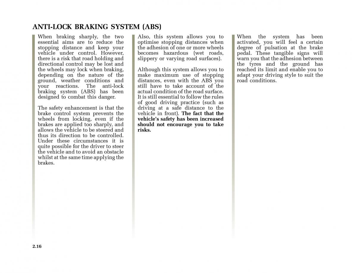 Renault Megane I 1 phase II owners manual / page 75