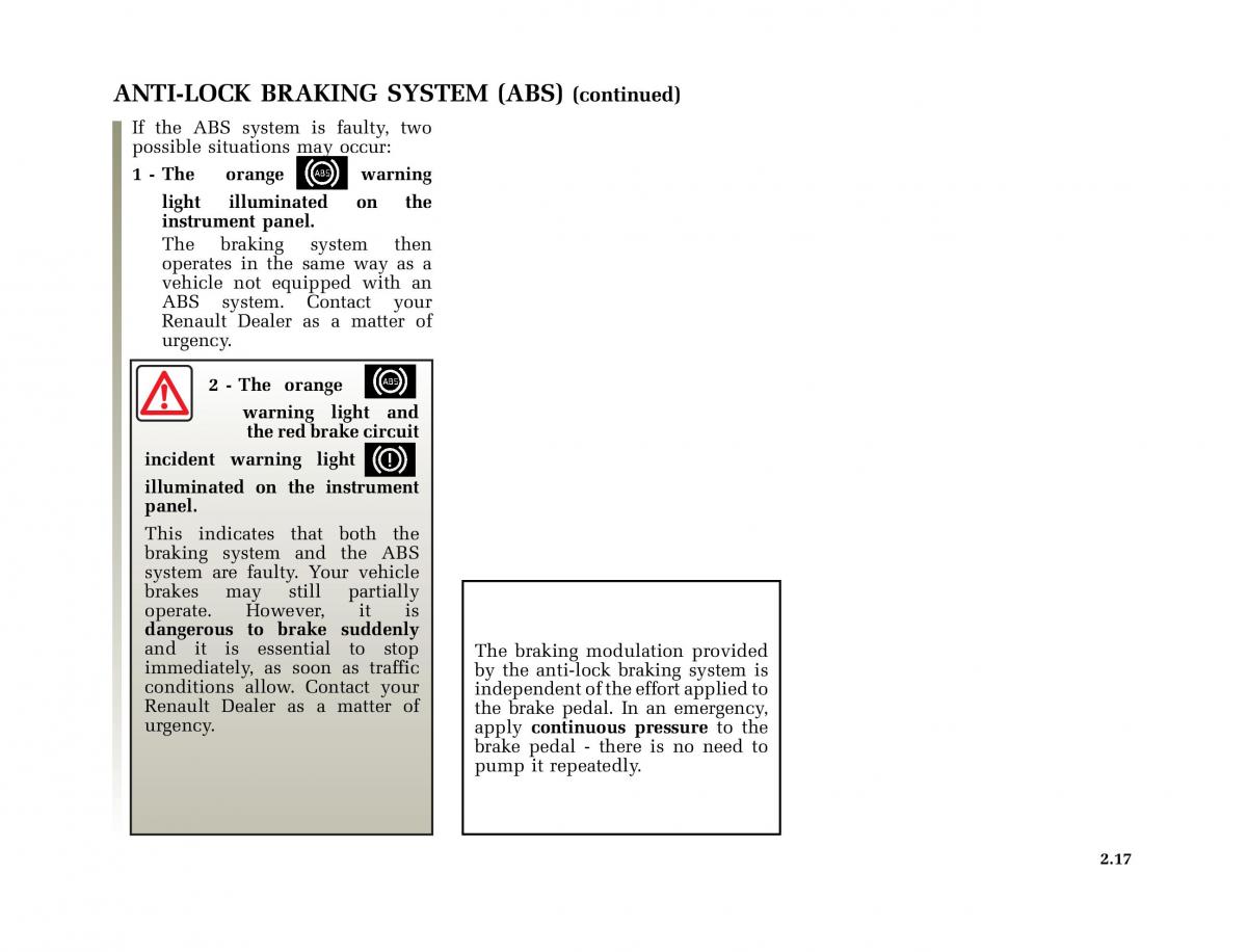 Renault Megane I 1 phase II owners manual / page 76