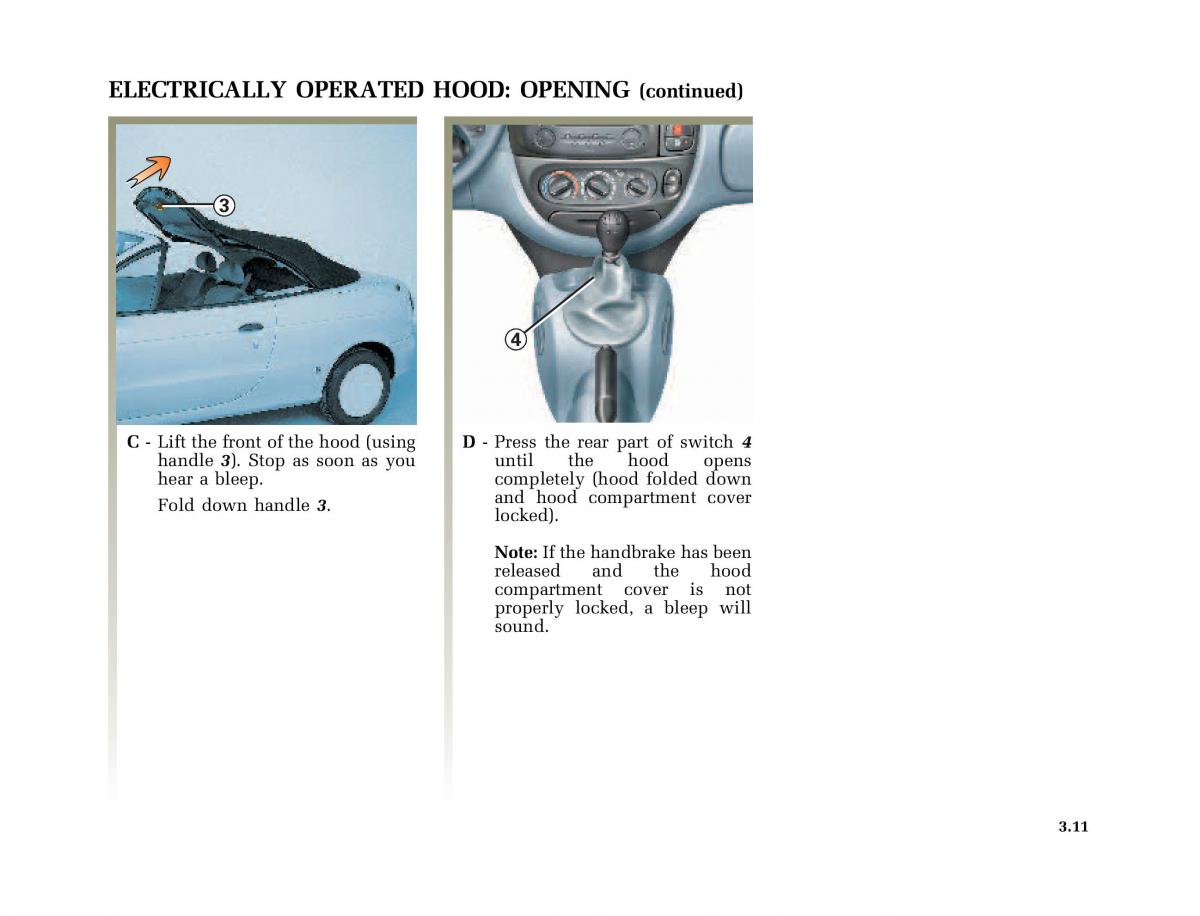 Renault Megane I 1 phase II owners manual / page 92