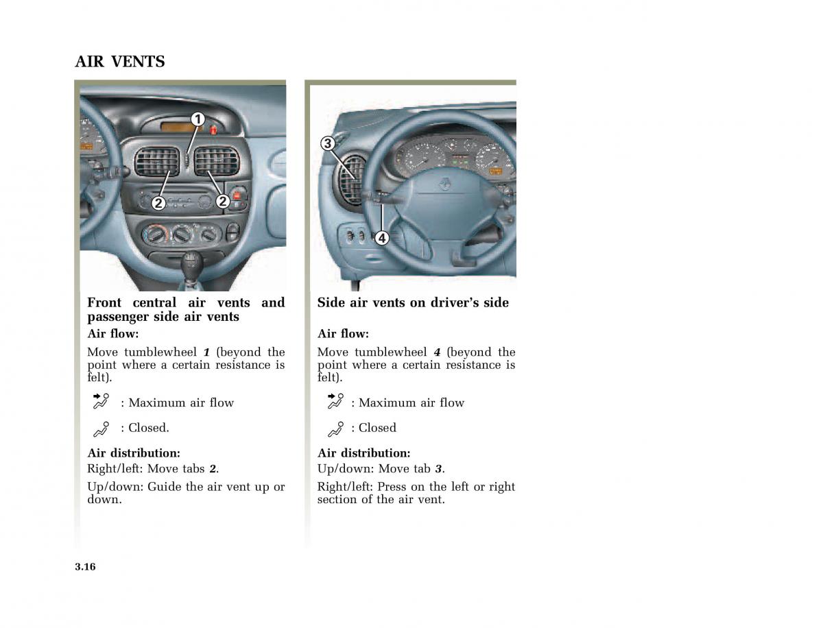 Renault Megane I 1 phase II owners manual / page 97