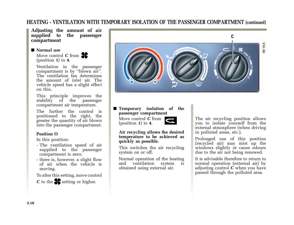 Renault Megane I 1 phase II owners manual / page 99