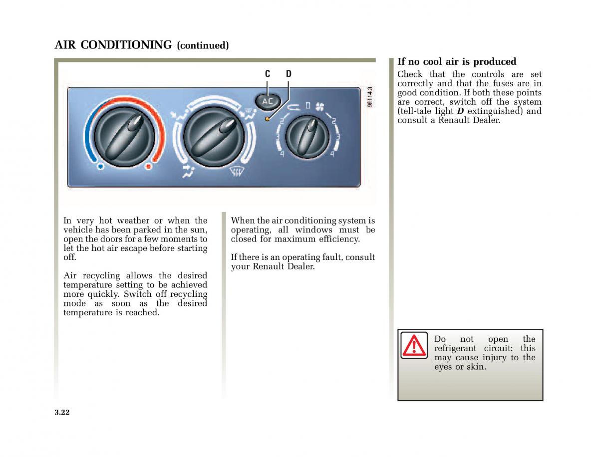 Renault Megane I 1 phase II owners manual / page 103