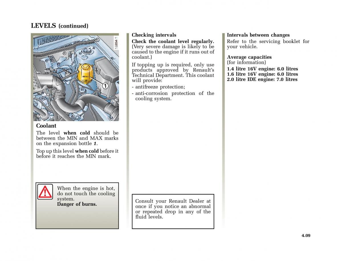 Renault Megane I 1 phase II owners manual / page 126