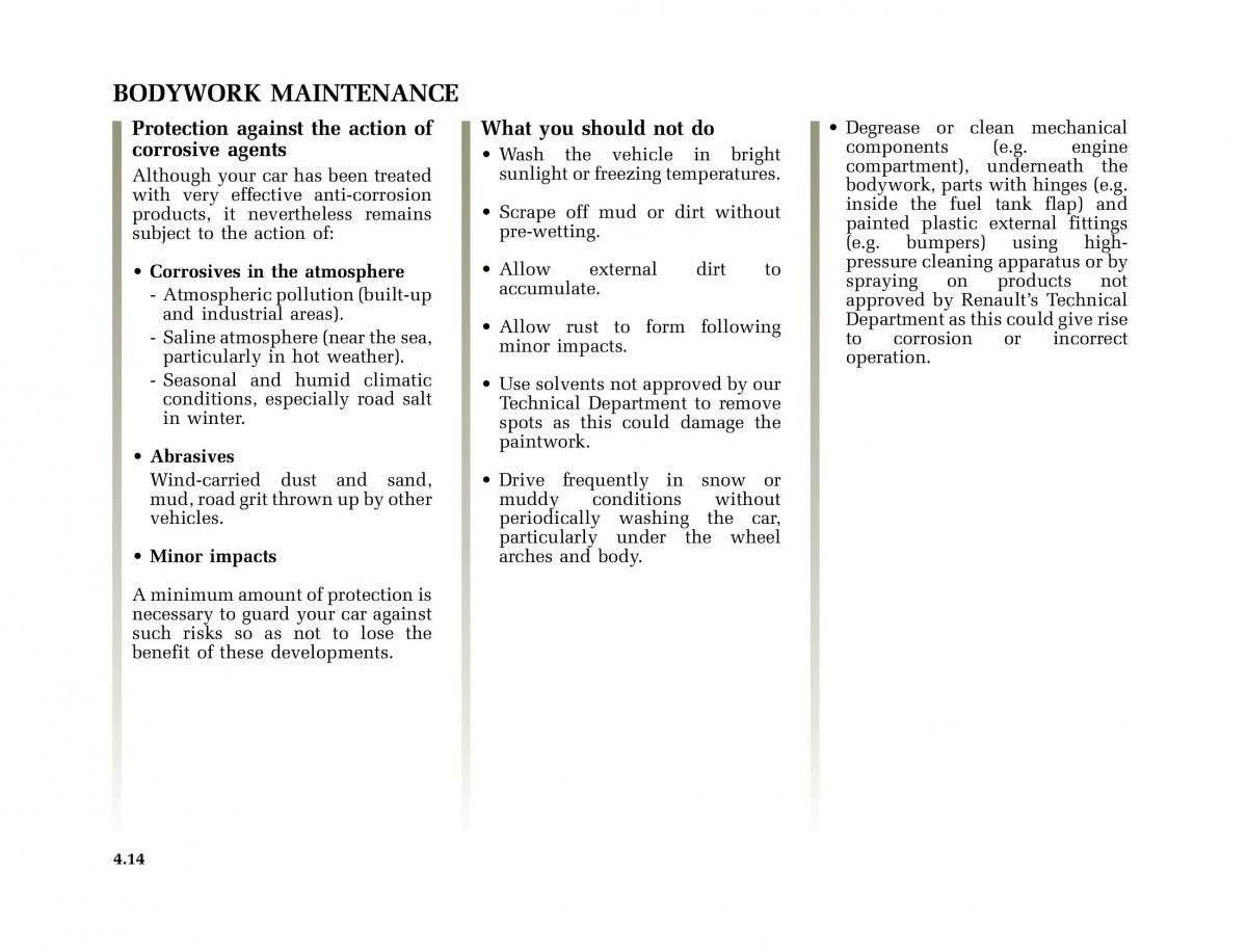 Renault Megane I 1 phase II owners manual / page 131