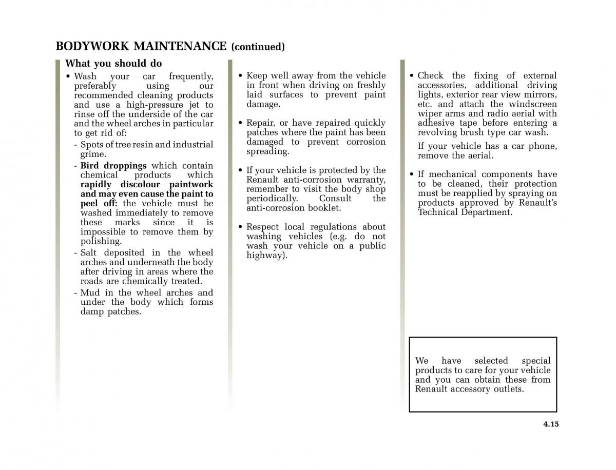 Renault Megane I 1 phase II owners manual / page 132