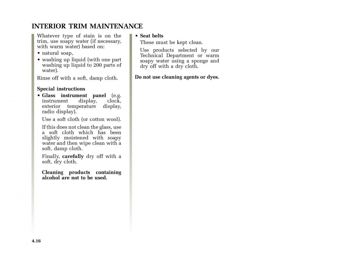 Renault Megane I 1 phase II owners manual / page 133