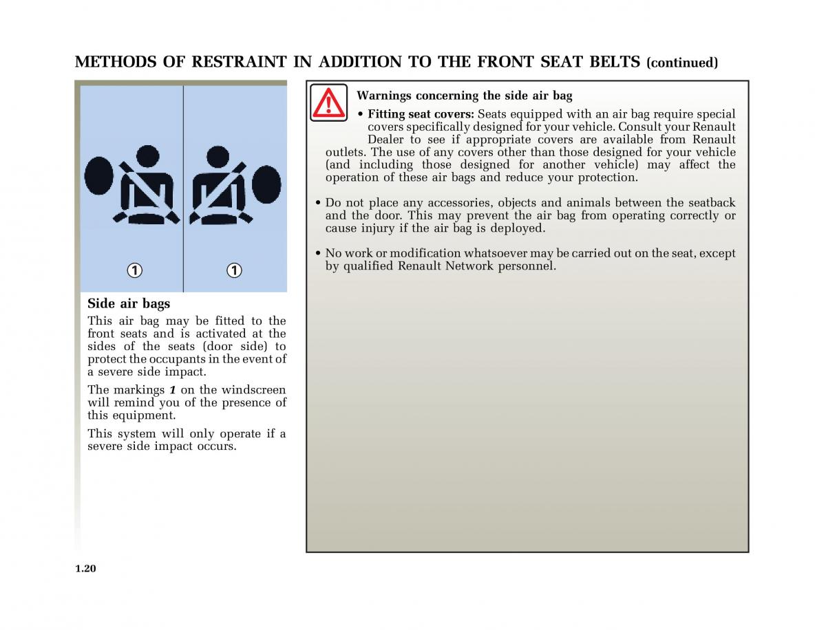 Renault Megane I 1 phase II owners manual / page 25