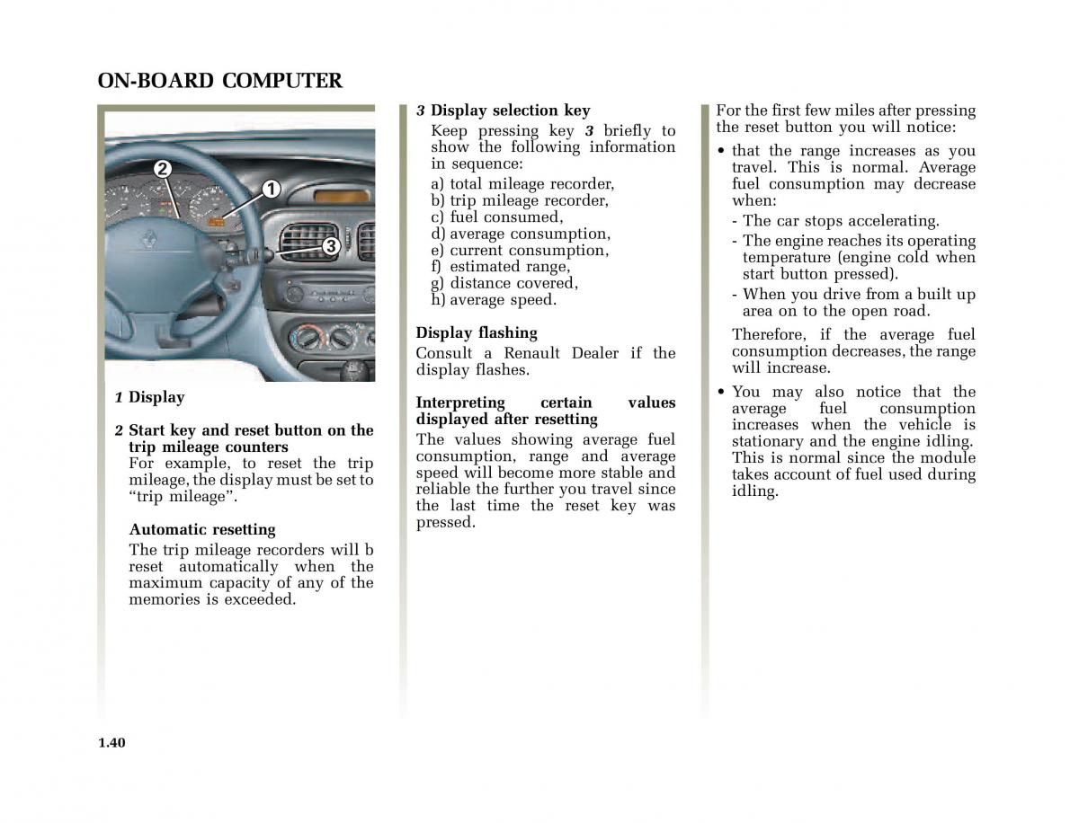 Renault Megane I 1 phase II owners manual / page 45