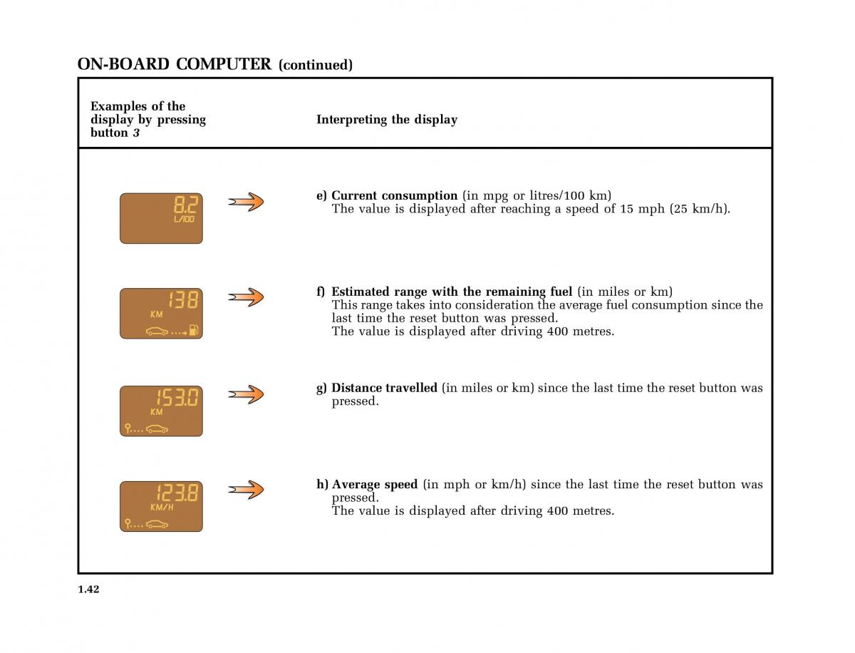 Renault Megane I 1 phase II owners manual / page 47