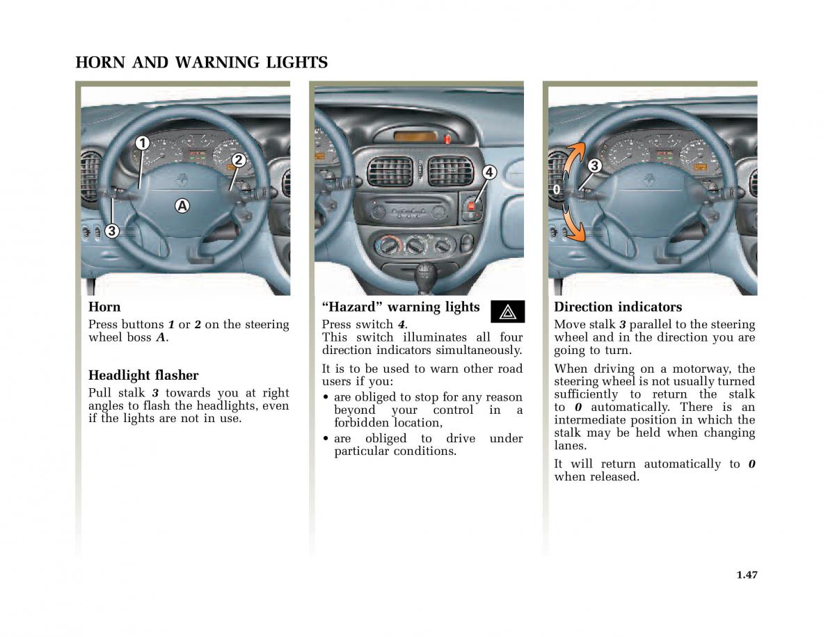 Renault Megane I 1 phase II owners manual / page 52