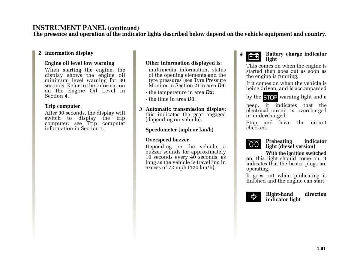 Renault Megane II 2 owners manual / page 70