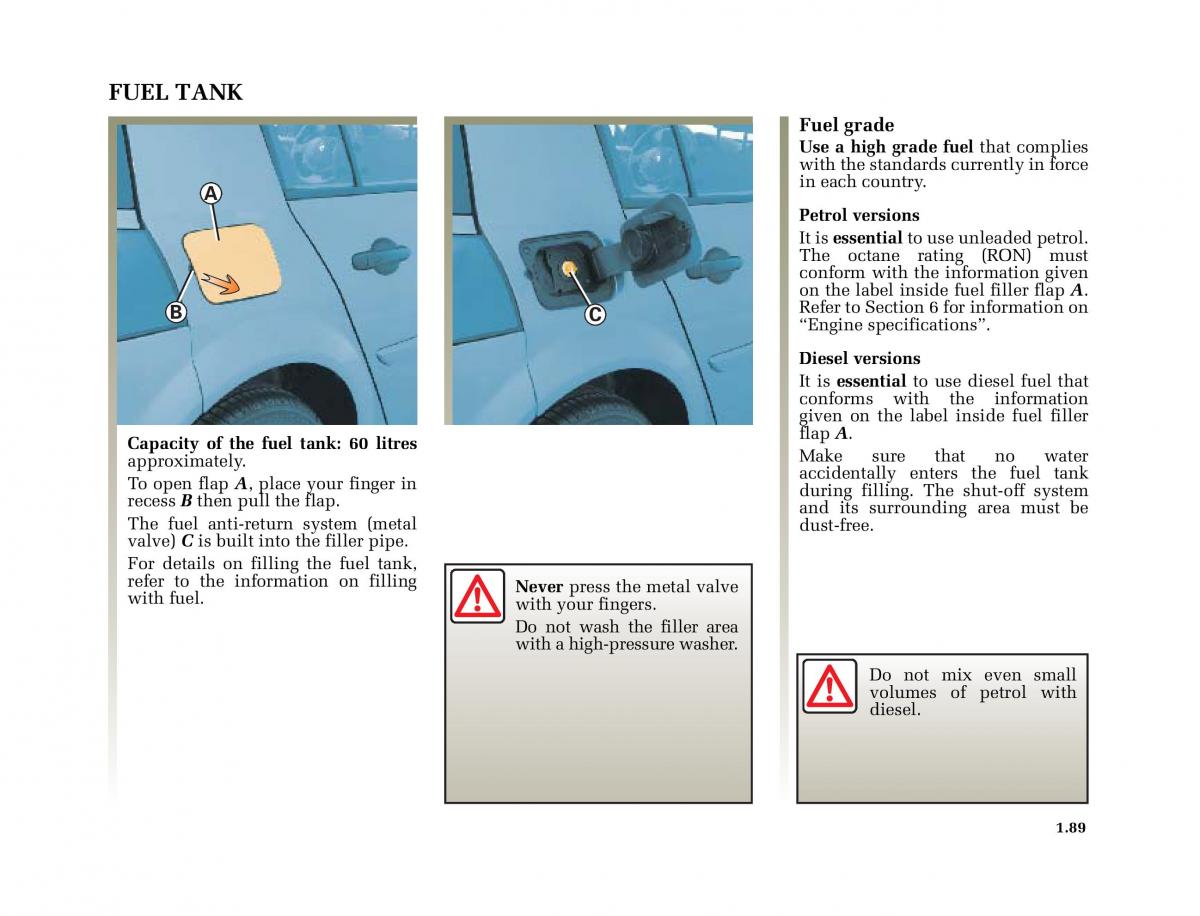 Renault Megane II 2 owners manual / page 98