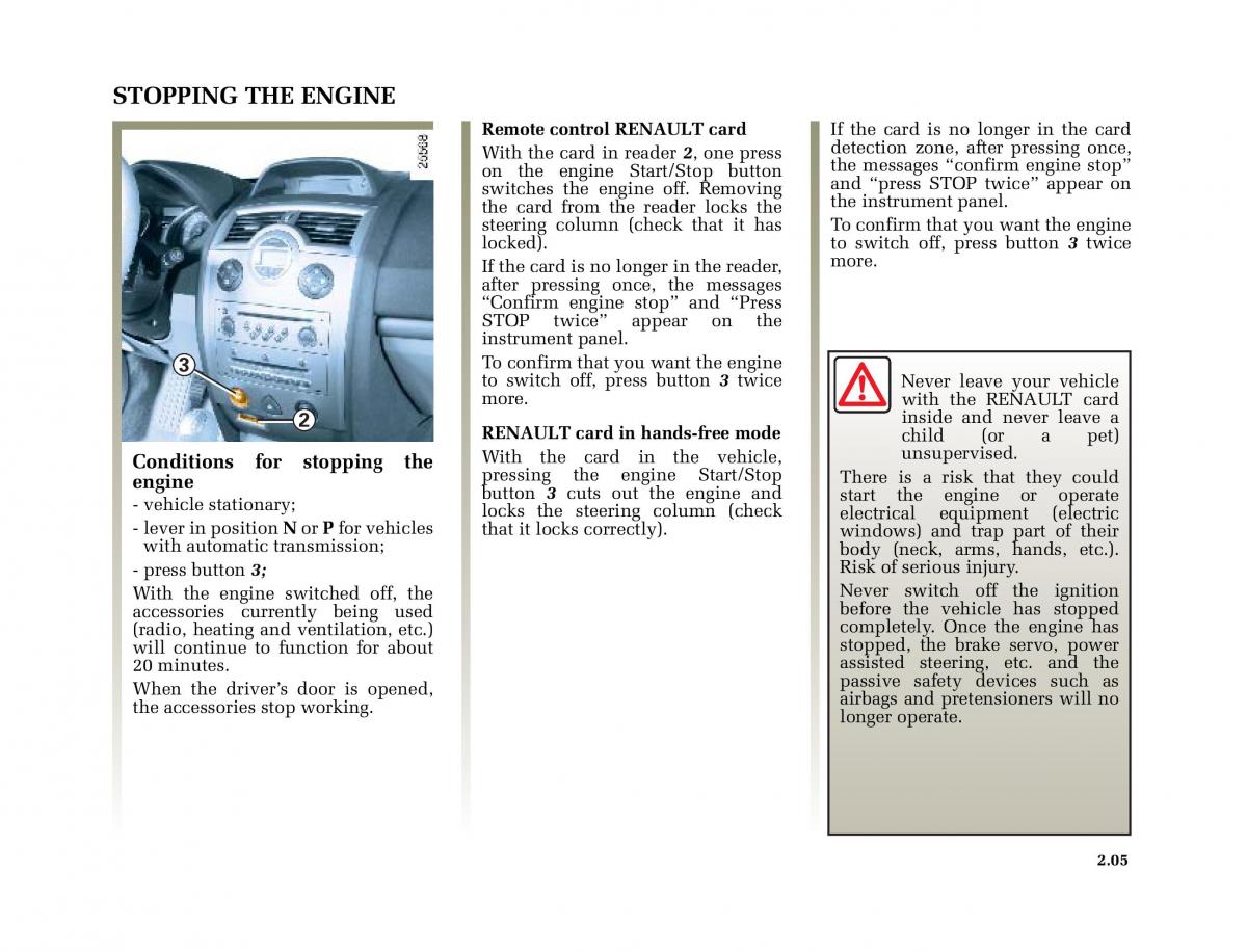 Renault Megane II 2 owners manual / page 104