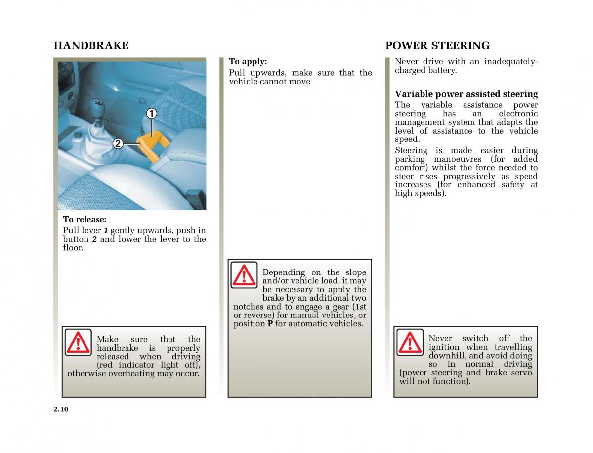 Renault Megane II 2 owners manual / page 109