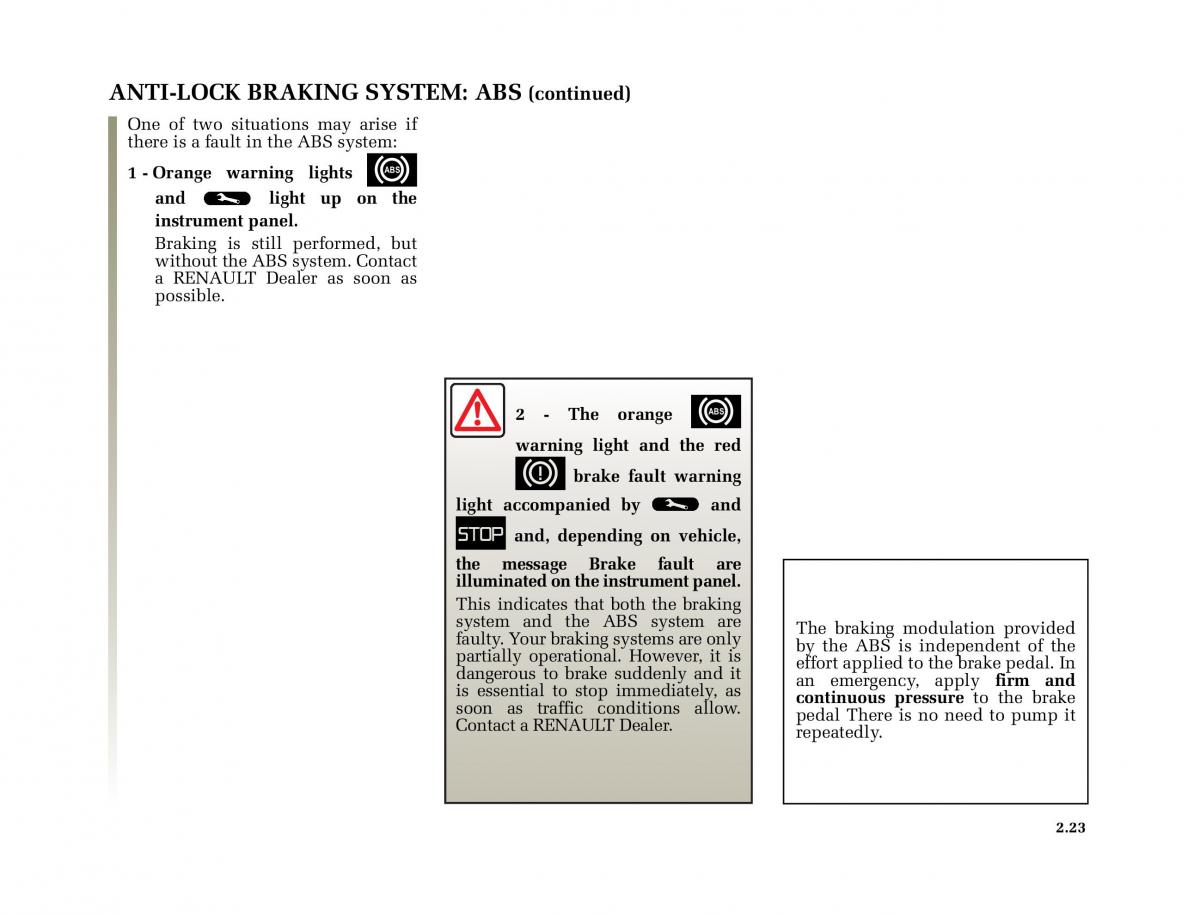 Renault Megane II 2 owners manual / page 122