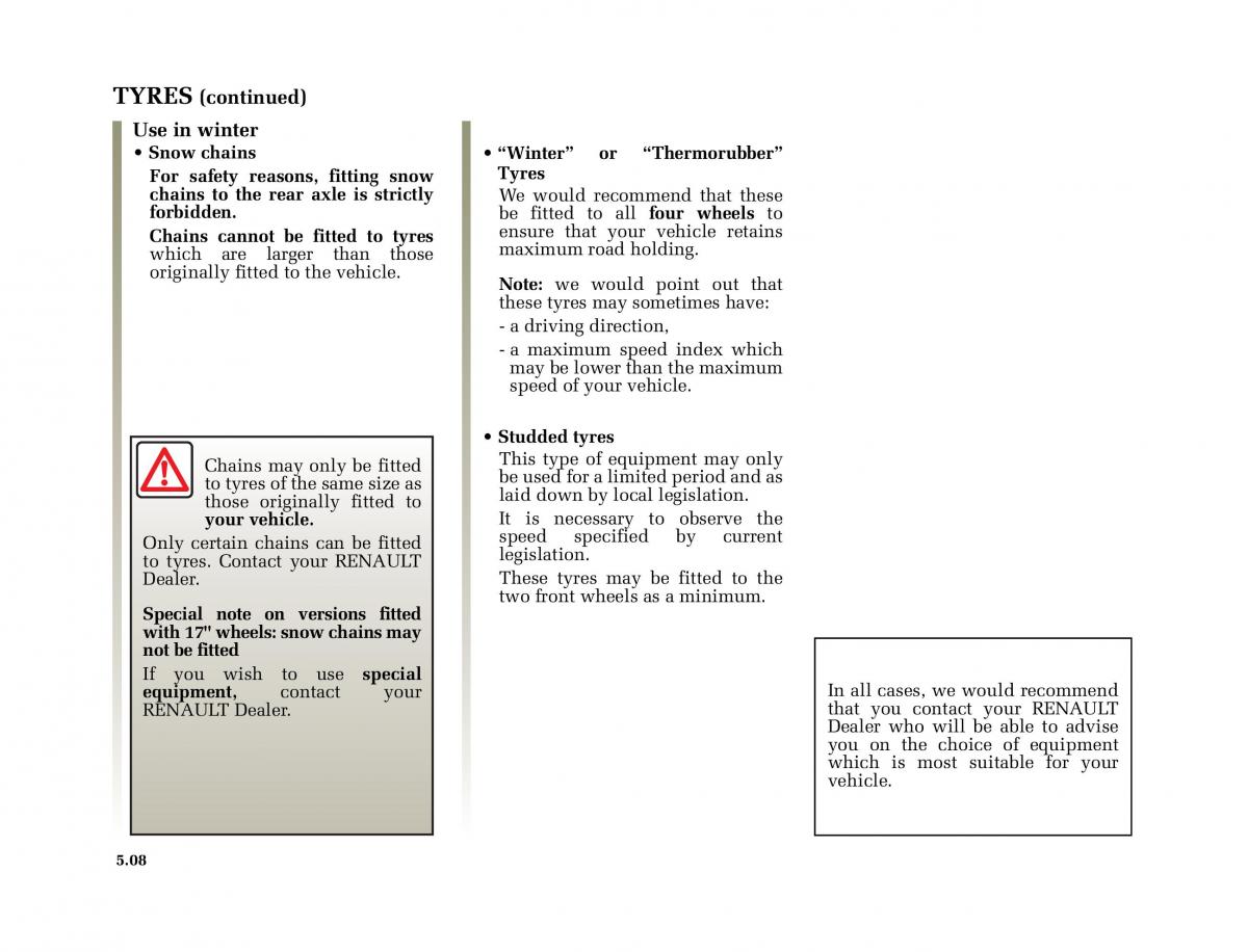 Renault Megane II 2 owners manual / page 195