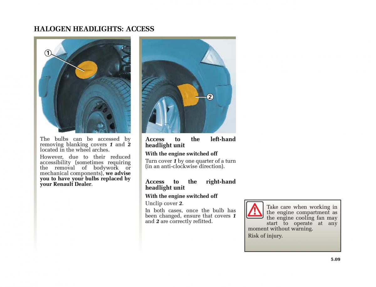 Renault Megane II 2 owners manual / page 196