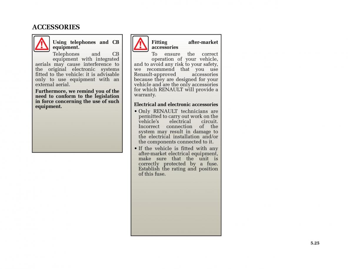 Renault Megane II 2 owners manual / page 212