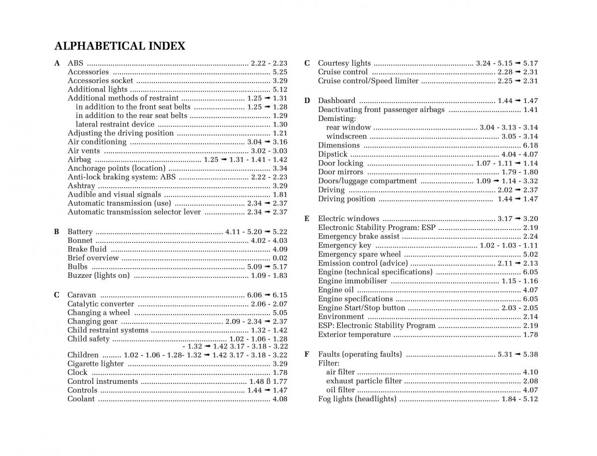 Renault Megane II 2 owners manual / page 245