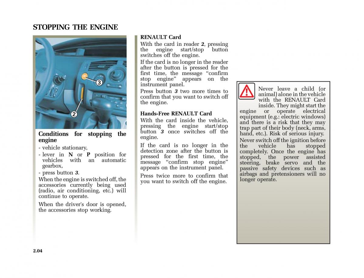 Renault Scenic II 2 owners manual / page 95