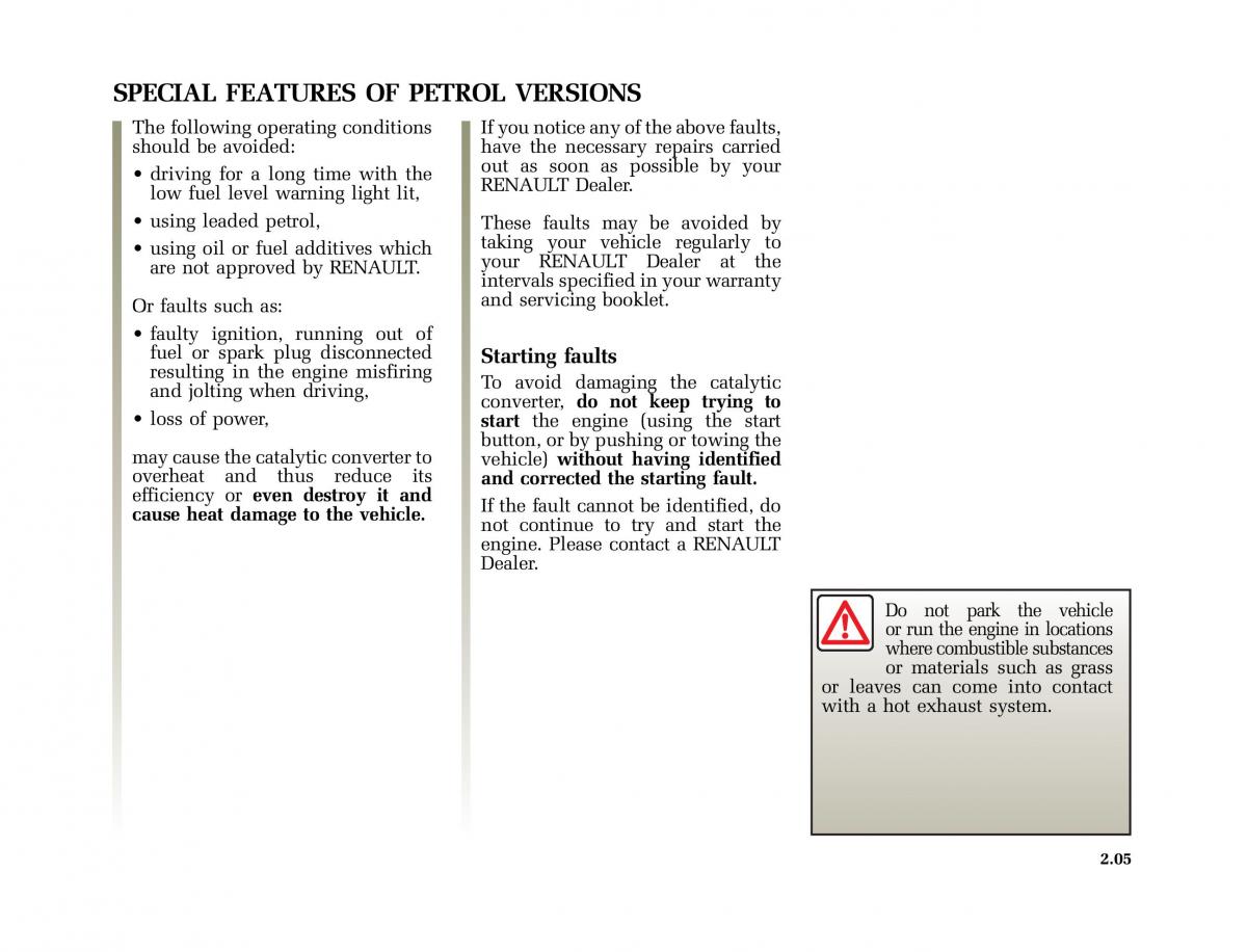 Renault Scenic II 2 owners manual / page 96