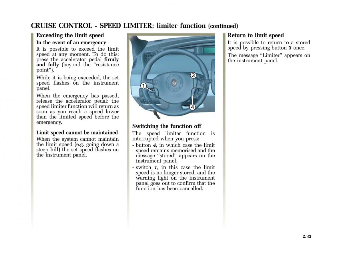 Renault Scenic II 2 owners manual / page 124