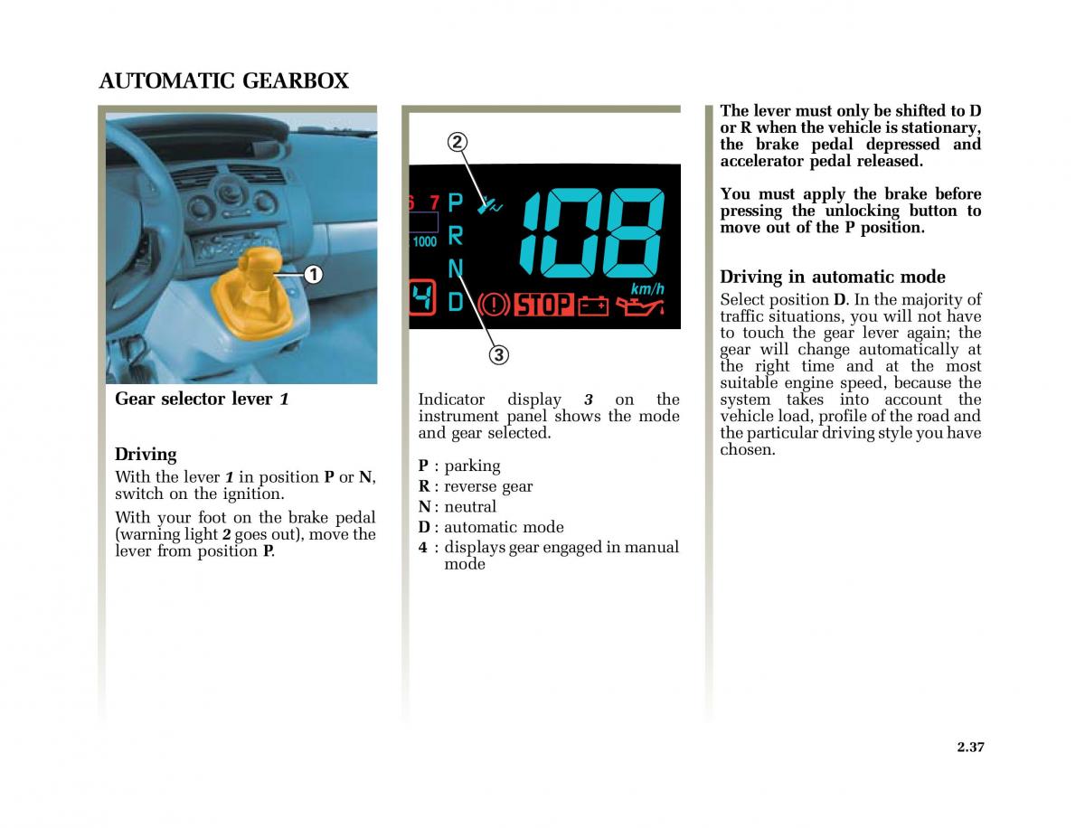 Renault Scenic II 2 owners manual / page 128