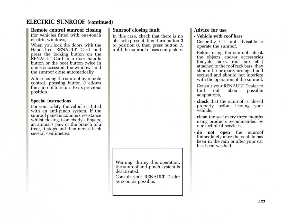 Renault Scenic II 2 owners manual / page 156