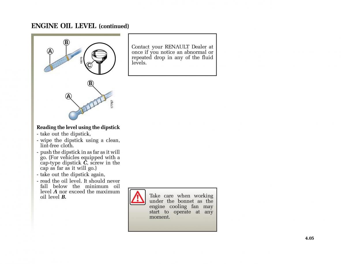 Renault Scenic II 2 owners manual / page 190