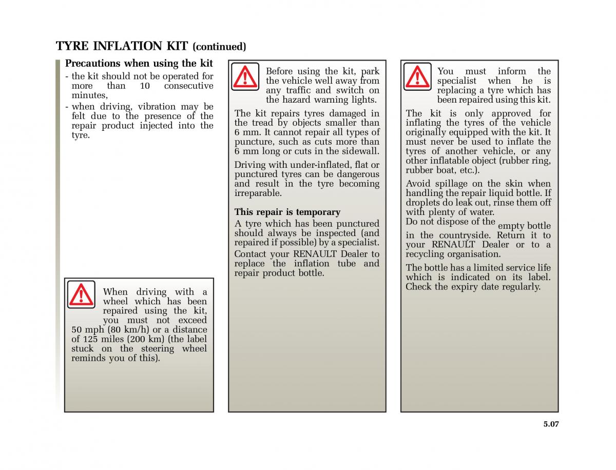 Renault Scenic II 2 owners manual / page 206