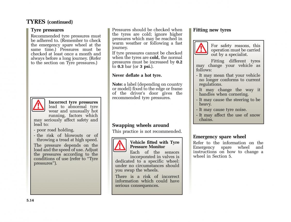 Renault Scenic II 2 owners manual / page 213