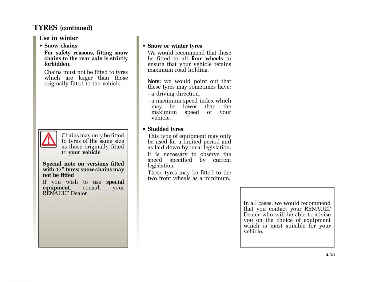 Renault Scenic II 2 owners manual / page 214