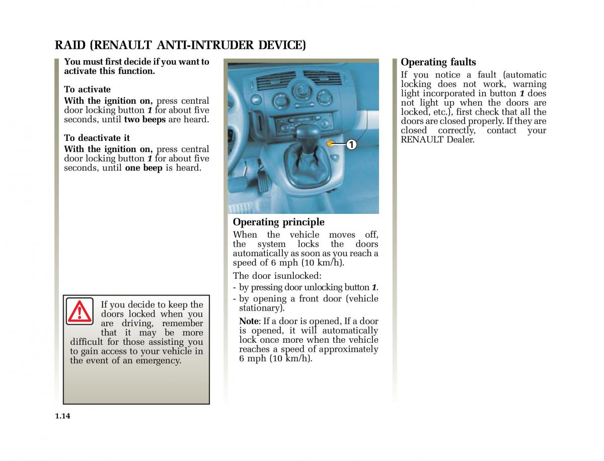 Renault Scenic II 2 owners manual / page 25