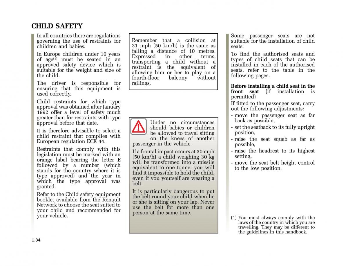 Renault Scenic II 2 owners manual / page 45