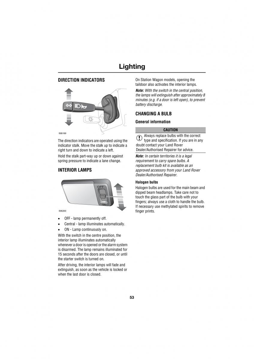 Land Rover Defender III gen owners manual / page 62