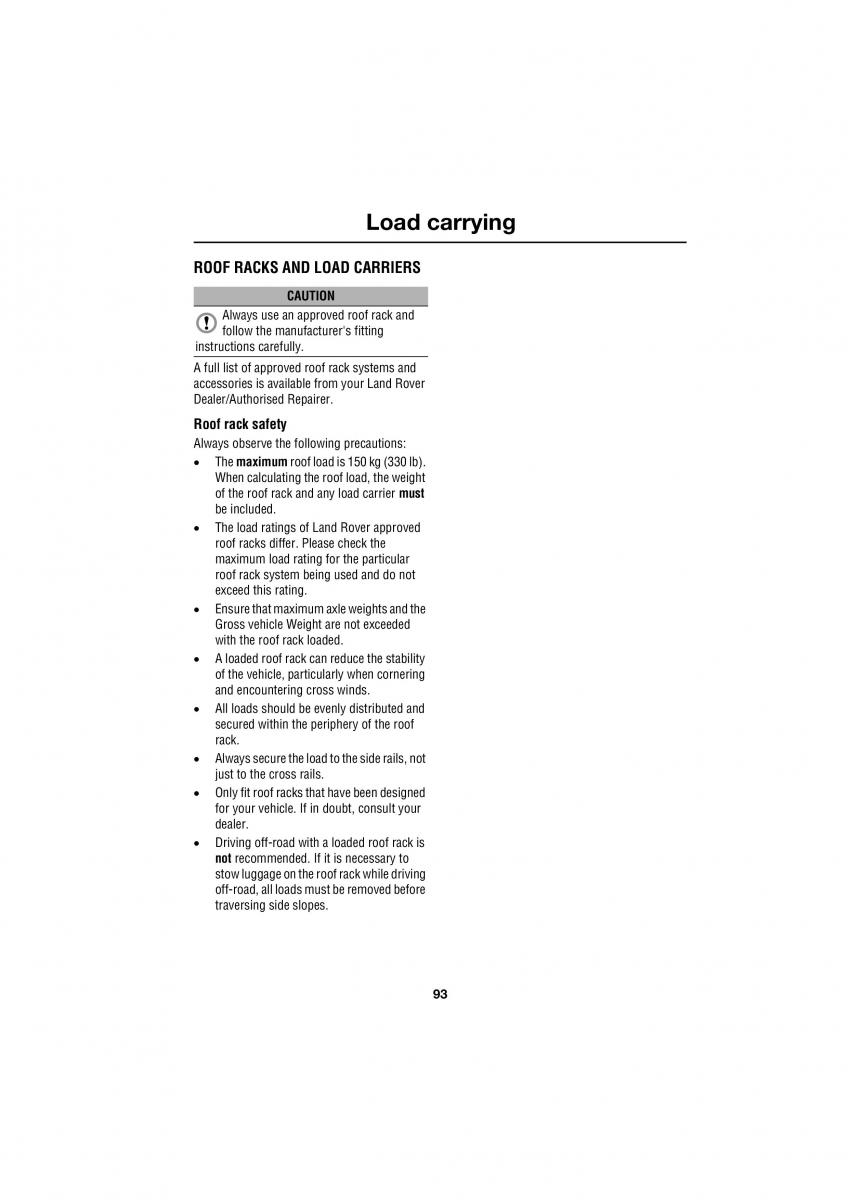 Land Rover Defender III gen owners manual / page 70