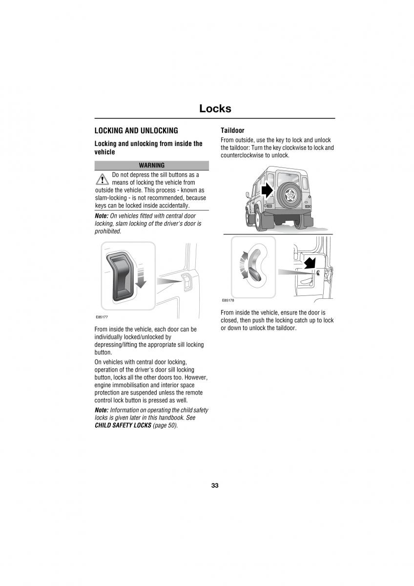 Land Rover Defender III gen owners manual / page 71