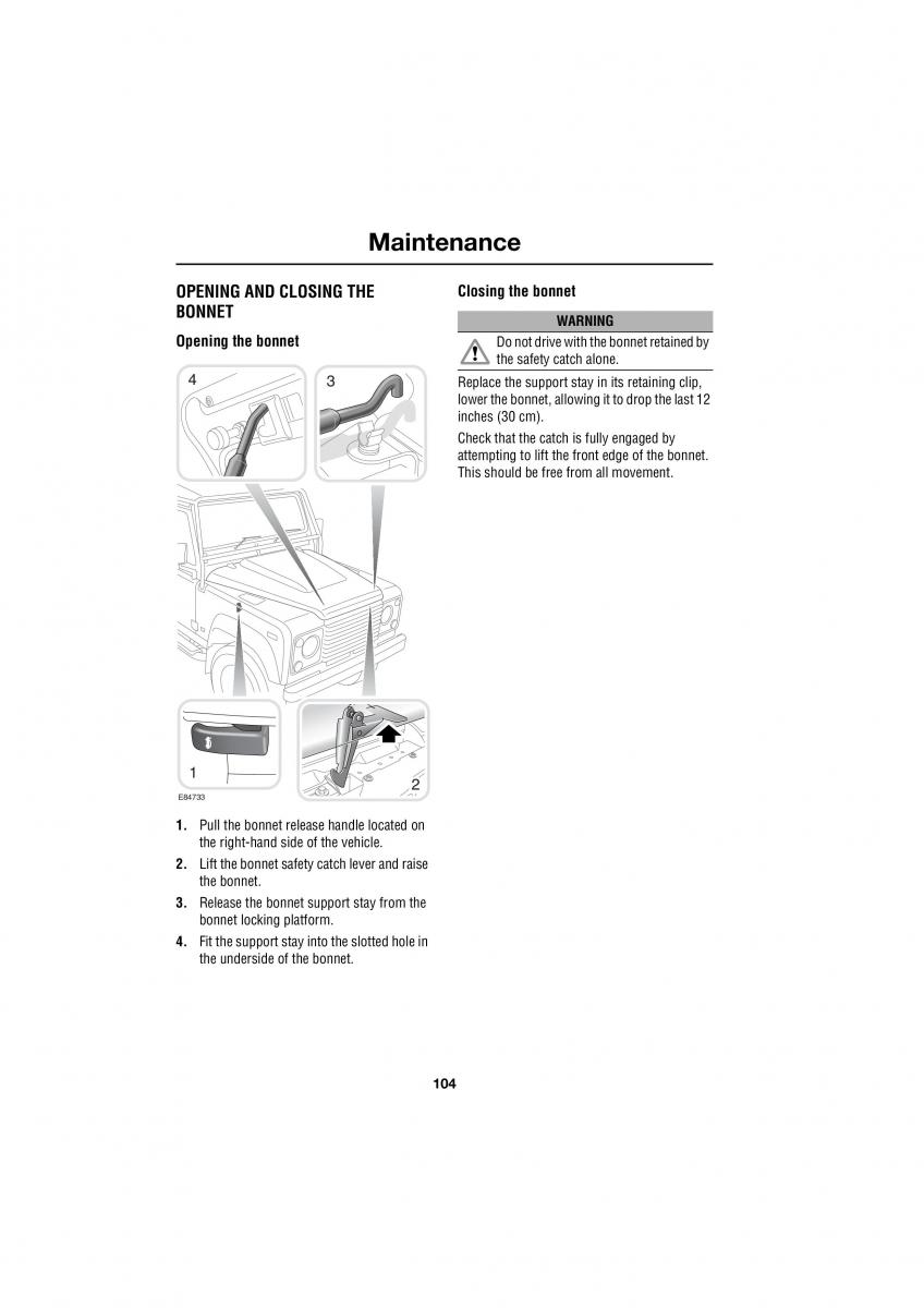 Land Rover Defender III gen owners manual / page 76