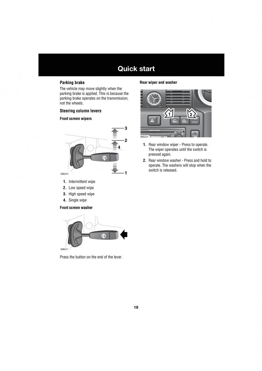 Land Rover Defender III gen owners manual / page 105