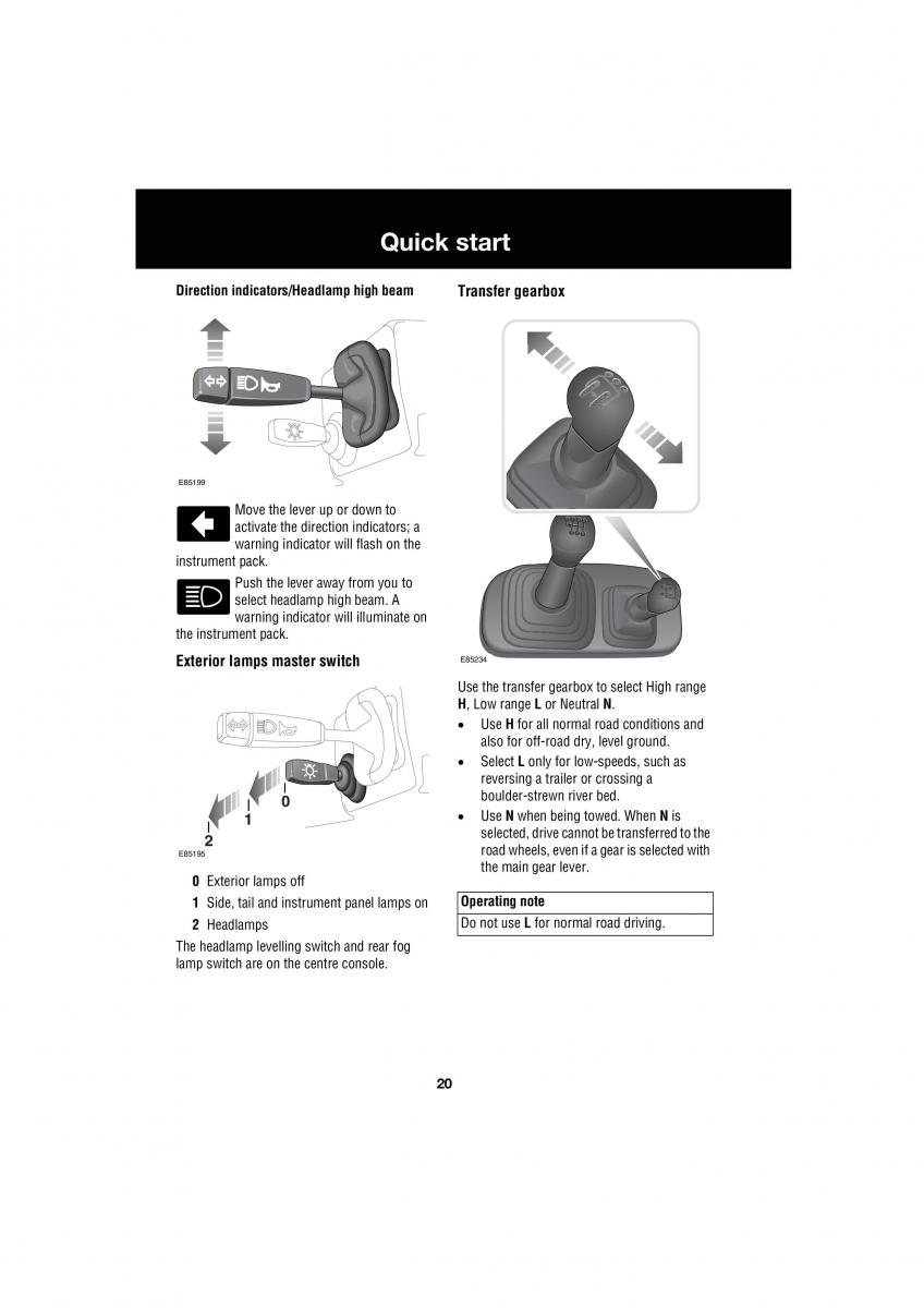 Land Rover Defender III gen owners manual / page 106