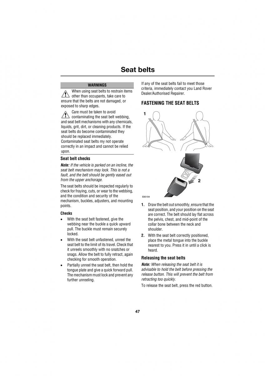 Land Rover Defender III gen owners manual / page 111